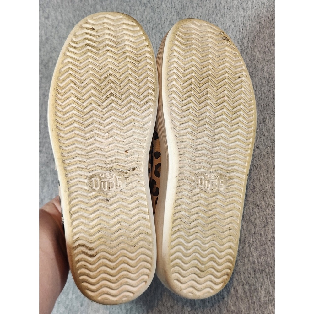 Hey Dude sunapee desert Slip On Shoes Women 9 Leopard Print Tan Black Loafer - Picture 6 of 10
